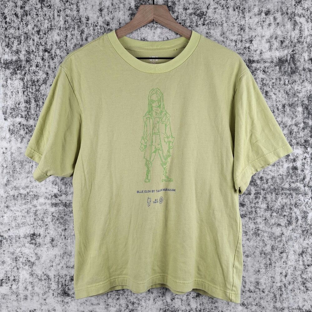BILLIE EILISH x TAKASHI MURAKAMI UNIQLO UT GREEN T SHIRT TEE SIZE M SHORT SLEEVE